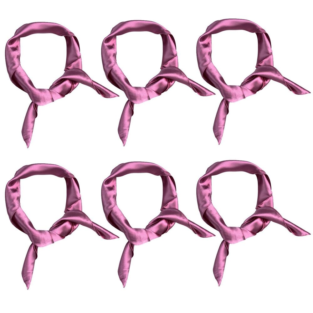 4775 Scarf Satin Chiffon Scarves 6 Pack Square Handkerchief Neck Scarf